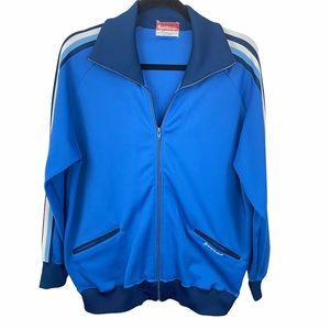 Vintage Blue Dunlop Polyester Sportswear Jacket, L